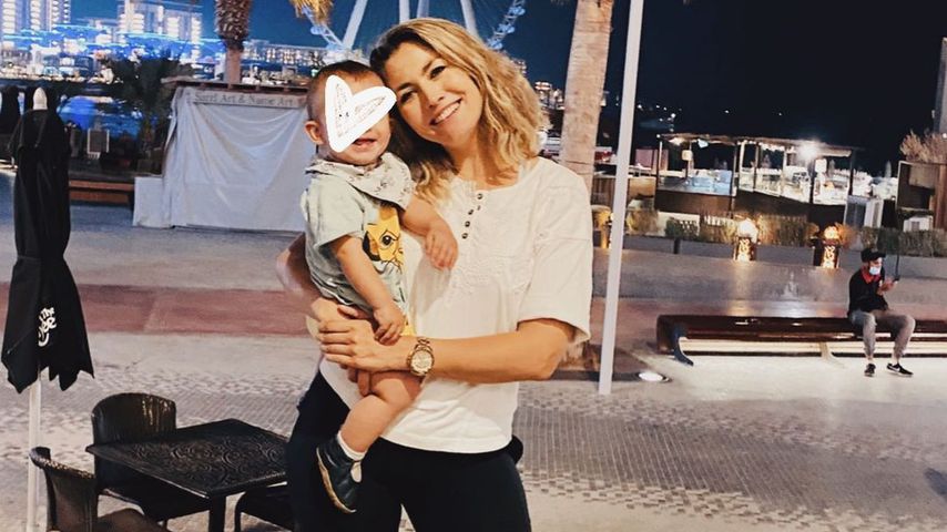 Fiona Erdmann und ihr Baby Leo, September 2021