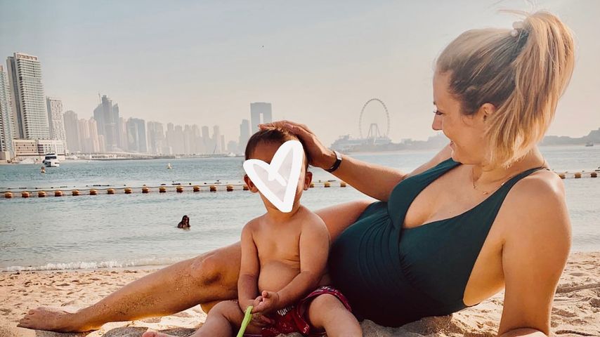 Fiona Erdmann und ihr Sohn Leo im März 2022