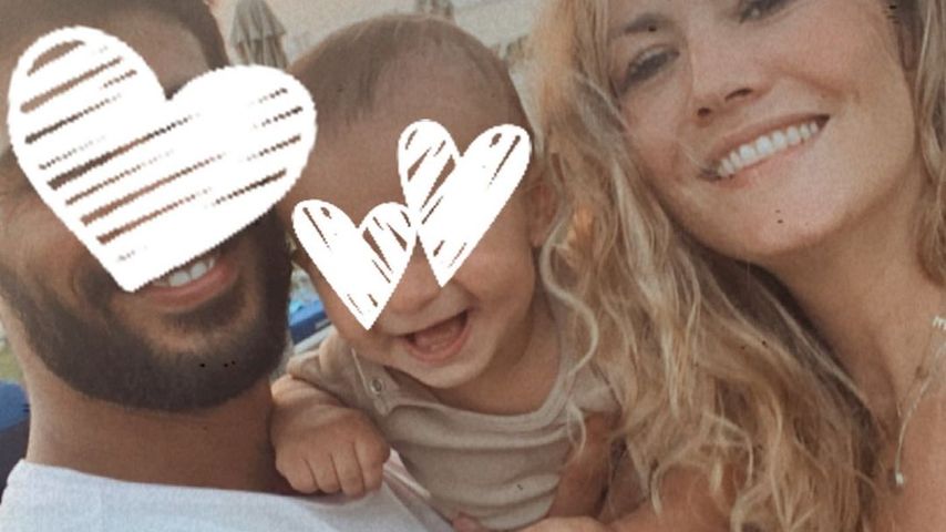Fiona Erdmann mit ihrem Partner Moe und ihrem Sohn Leo