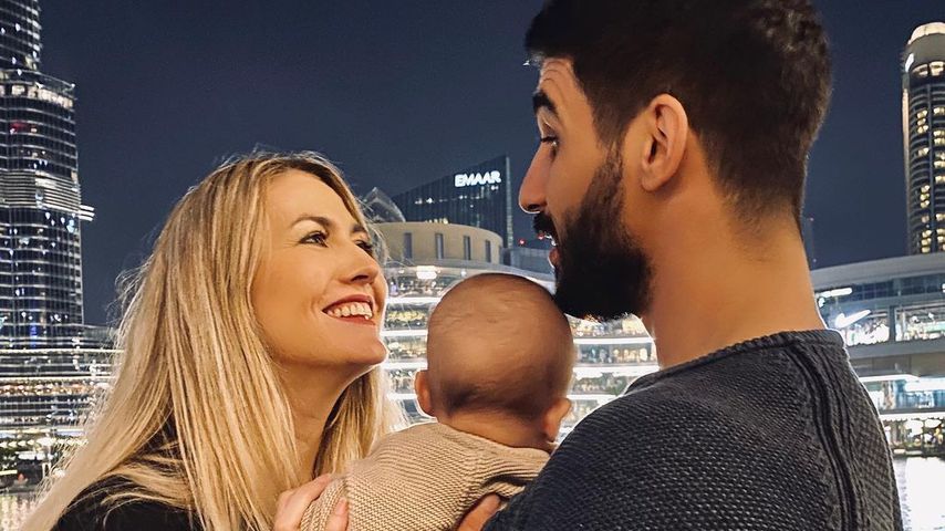 Fiona Erdmann und ihr Freund Mohammad mit dem gemeinsamen Nachwuchs