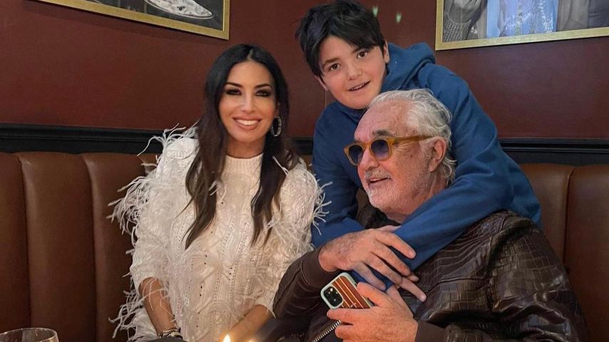 Flavio Briatore mit seiner Ex-Frau Elisabetta Gregoraci und dem gemeinsamen Sohn Nathan, April 2022