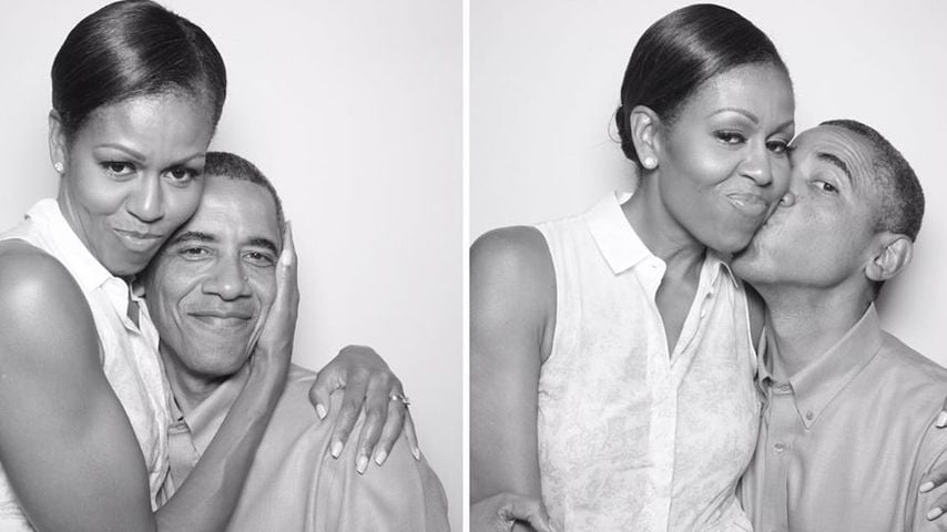 Süße Fotobox-Bilder: So gratuliert Barack Obama seiner Frau