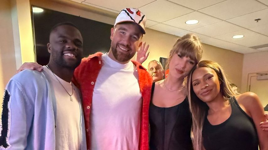 Tennisspieler Frances Tiafoe und Freundin Ayan Broomfield mit Travis Kelce und Taylor Swift
