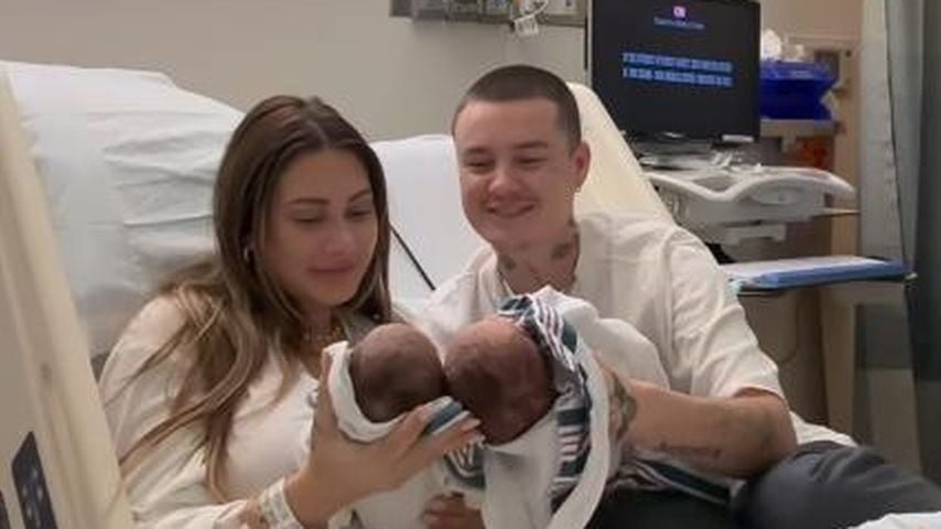 Francesca Farago und Jesse Sullivan mit ihren Babys, November 2024