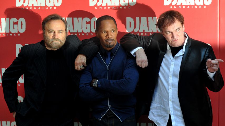 Franco Nero, Jamie Foxx und Quentin Tarantino im Januar 2013