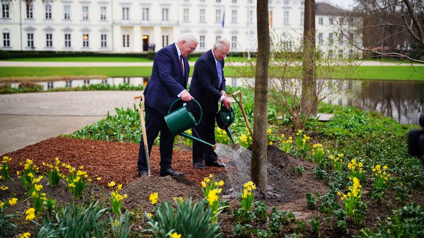 Frank-Walter Steinmeier und König Charles im Garten von Schloss Bellevue 2023
