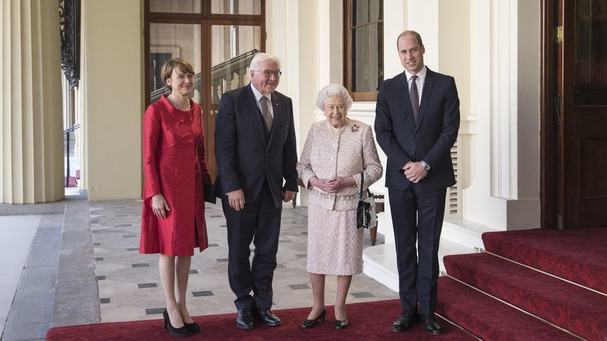 Frank-Walter Steinmeier und seine Frau mit der Queen und Prinz William, 2017