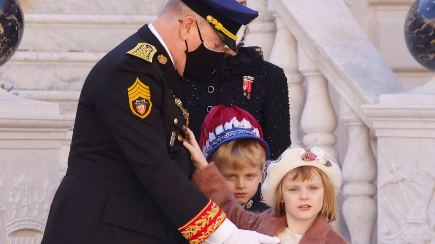 Fürst Albert und seine Kinder Jaques und Gabriella, November 2021