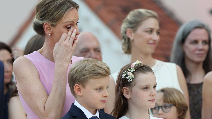 Fürstin Charlène von Monaco mit ihren Kindern Prinz Jacques und Prinzessin Gabriella