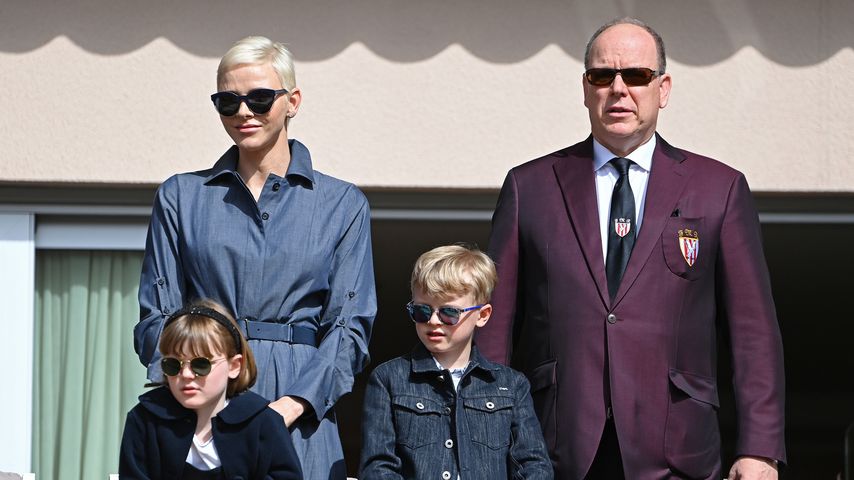 Fürstin Charlène, Fürst Albert und ihre Kinder Gabriella und Jacques im Mai 2022