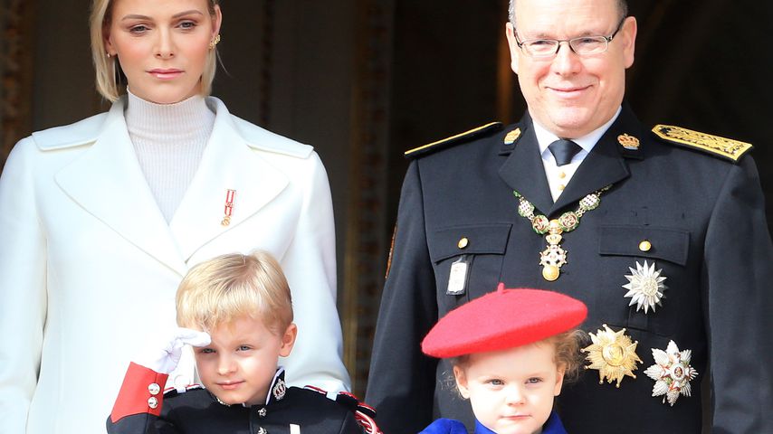 Fürstin Charlène, Prinz Jacques, Prinzessin Gabriella und Fürst Albert II. von Monaco