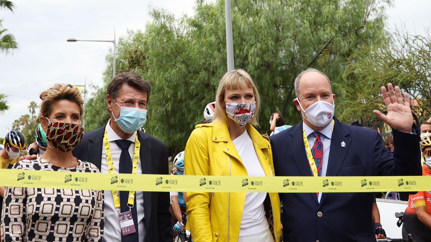 Fürstin Charlène und ihr Gatte Albert bei dem Start der Tour de France, August 2020