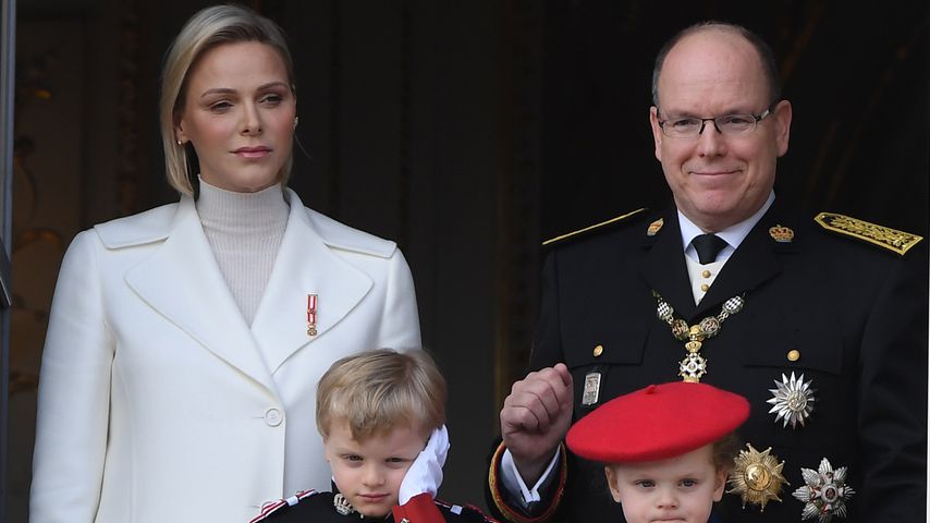 Fürstin Charlène und Albert II von Monaco mit ihren Kindern Jacques und Gabriela, 2019
