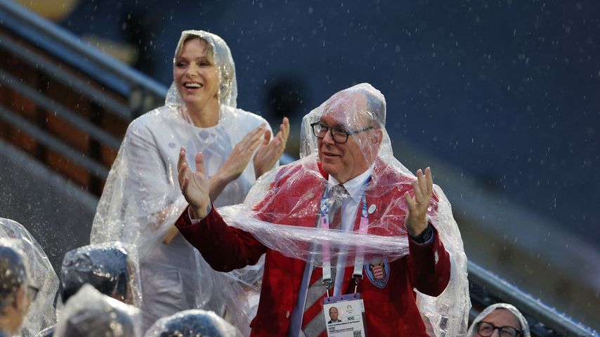 Fürstin Charlène und Fürst Albert II. bei der Eröffnung der Olympischen Spiele 2024
