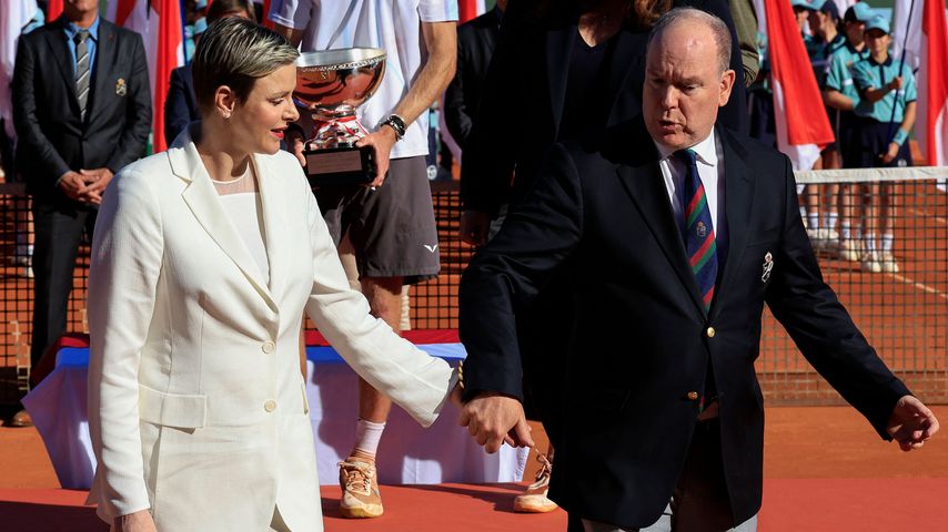 Fürstin Charlène und Fürst Albert von Monaco bei einem Tennisturnier in Monaco, 2023