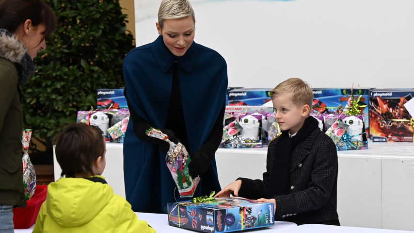 Fürstin Charlène und ihr Sohn Prinz Jacques im Dezember 2022