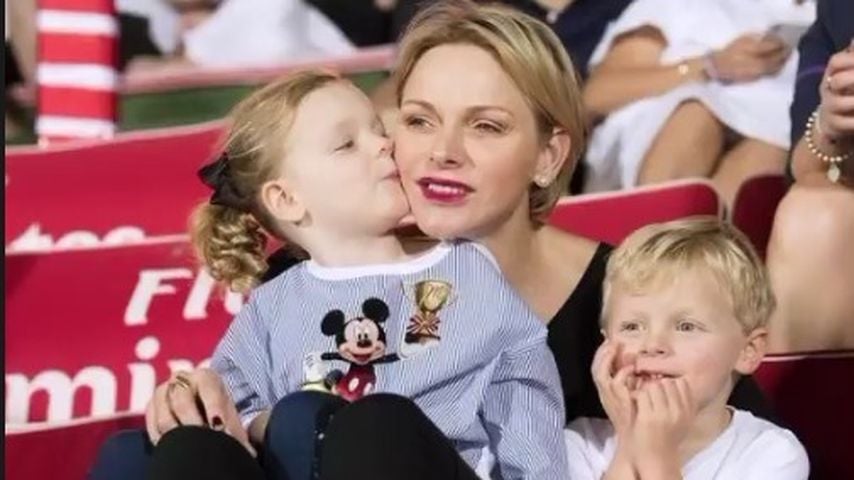 Fürstin Charlene und ihre Kinder Prinzessin Gabriella und  Prinz Jacques