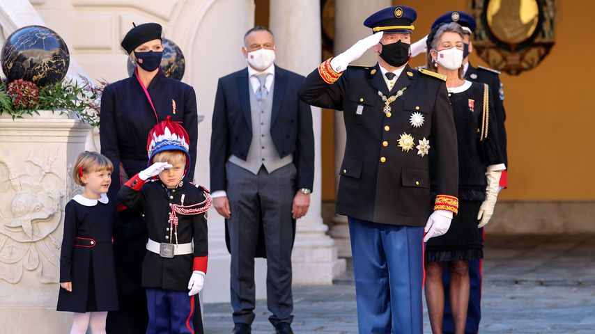 Prinzessin Gabriella, Fürstin Charlène, Prinz Jacques und Fürst Albert II.