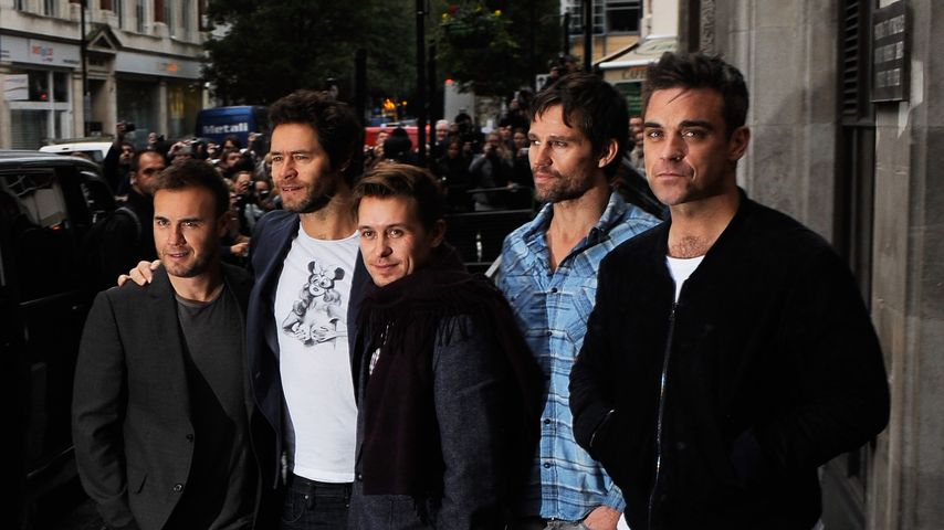 Gary Barlow , Howard Donald, Mark Owen, Jason Orange und Robbie Williams, Take That im Jahr 2010