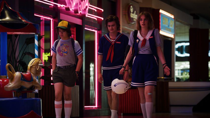 Gaten Matarazzo, Joe Keery und Maya Hawke in "Stranger Things"
