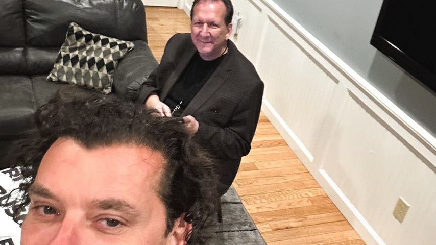 Gavin Rossdale und Peter Katsis posieren
