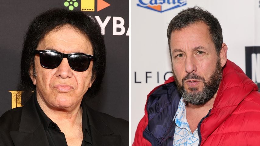 Gene Simmons küsst Adam Sandler fast mit seiner Zunge
