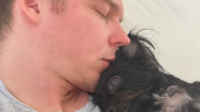 Georg Listing mit seinem Hund Buddy