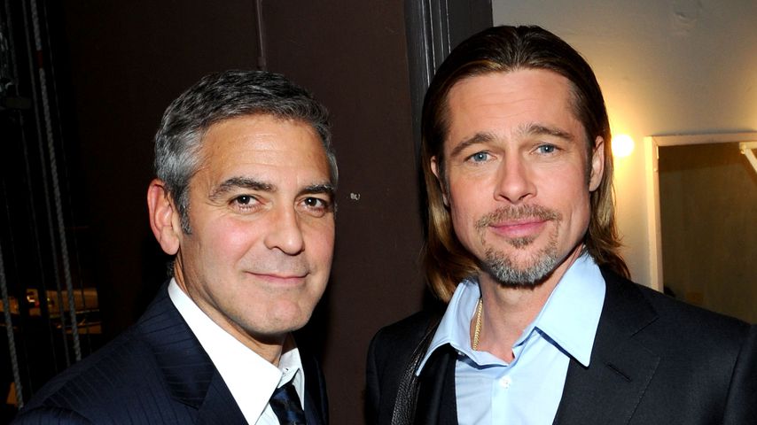 George Clooney und Brad Pitt bei einem Event in Los Angeles, 2012