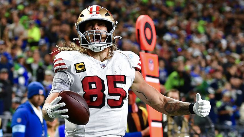 George Kittle beim Match der San Francisco 49ers gegen die Seattle Seahawks, Oktober 2024