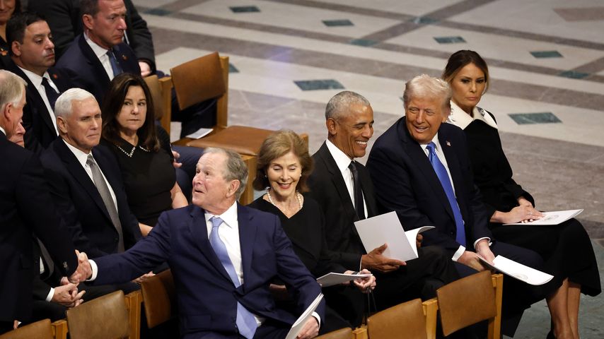 George W. Bush, Barack Obama und Donald Trump bei der Beerdigung von Jimmy Carter in Washington D.C.
