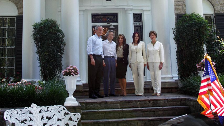 George W. Bush, Junichiro Koizumi,  Lisa Marie Presley, Priscilla Presley und Laura Bush 2006