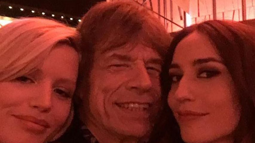 Mick Jagger mit seinen Töchtern Georgia May Jagger und Elizabeth Jagger