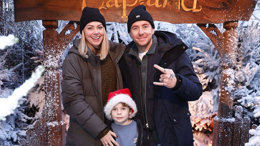 Georgia und Danny Jones mit ihrem Sohn Cooper, Dezember 2023