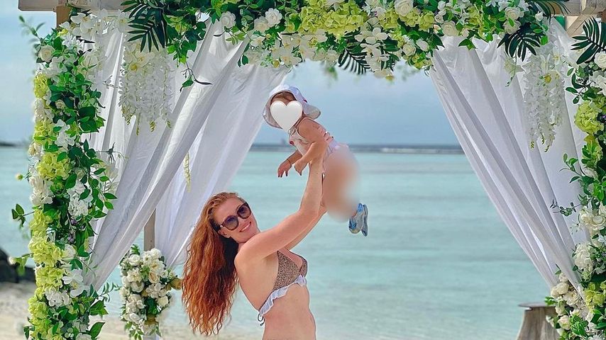 Georgina Fleur mit ihrer Tochter auf den Malediven im Dezember 2022