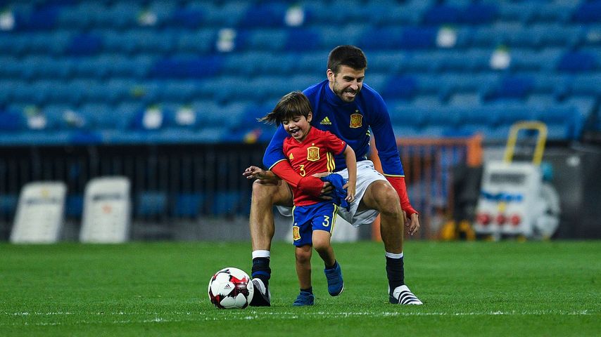 Gerard Pique mit Sohnemann Milan