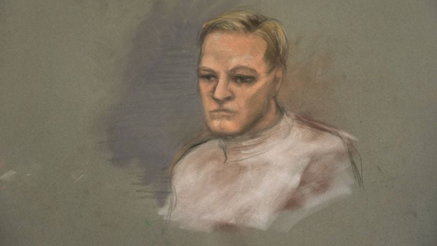 Gerichtszeichnung von Marius Borg Hoiby am ersten Prozesstag in Oslo