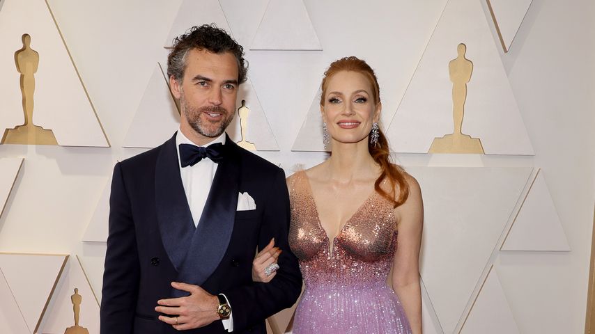 Gian Luca Passi de Preposulo und Jessica Chastain bei der Oscar-Verleihung 2022