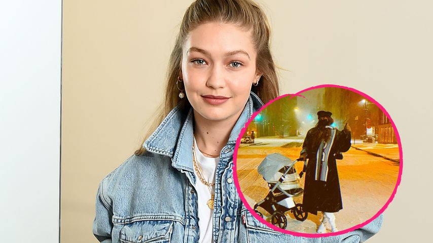 Gigi Hadid happy: Erster Schnee-Spaziergang mit ihrem Baby