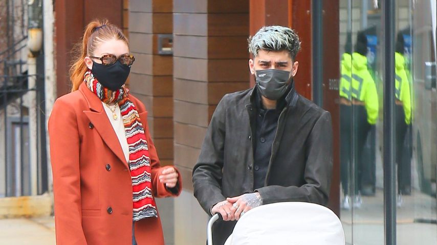 Gigi Hadid und Zayn Malik mit Tochter Khai, 2021 in Manhattan
