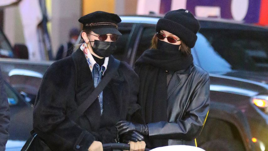 So vermummen sich Gigi und Bella Hadid beim Baby-Spaziergang