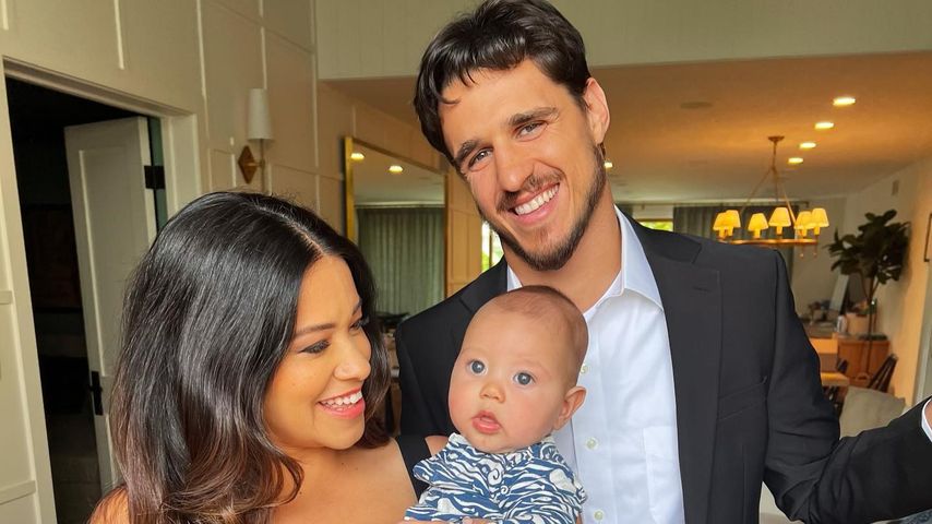 Gina Rodriguez mit ihrem Baby Charlie und Ehemann Joe