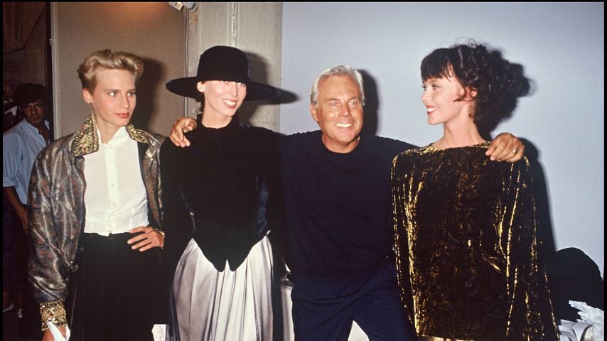 Giorgio Armani bei einer Abendfeier in Paris, 1989