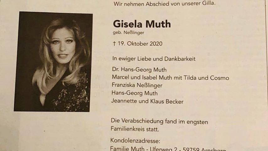 Gisela Muths Traueranzeige