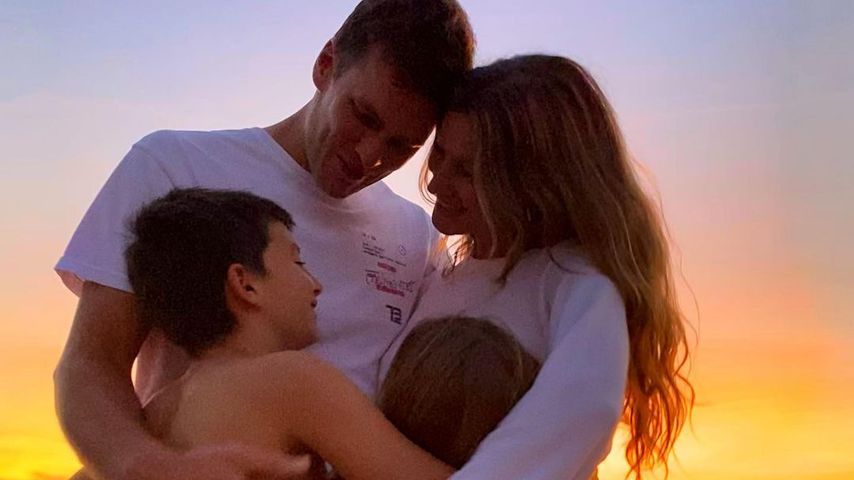 Gisele Bündchen mit ihrem Mann Tom Brady und ihren Kindern