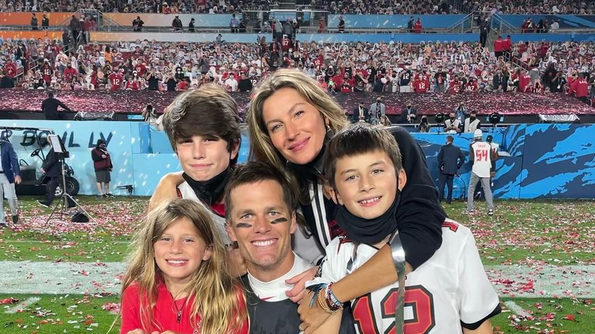Gisele Bündchen und Tom Brady mit ihren Kindern
