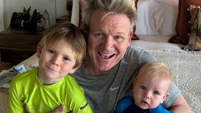 Gordon Ramsay mit seinen Söhnen Oscar und Jesse James