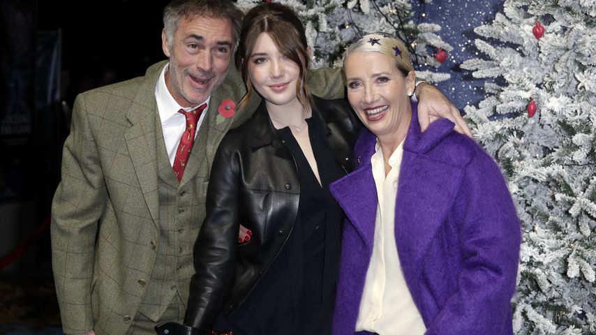 Emma Thompson mit Ehemann Greg Wise und Tochter Gaia bei der Premiere von "Last Christmas", 2019