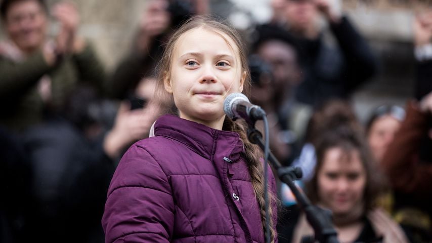 Greta Thunberg bei einem Klimawandel-Protest in Lausanne im Januar 2020