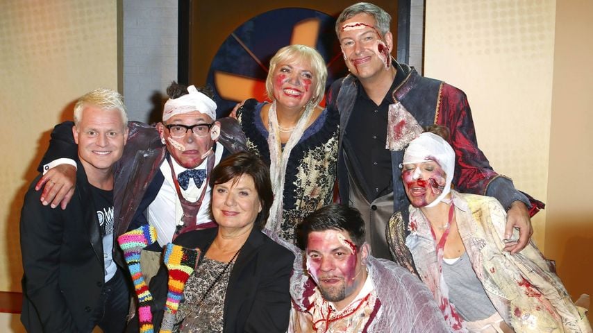 Guido Cantz, Götz Alsmann, Christine Westermann, Claudia Roth, Thomas Hermanns, Tim Mälzer und Anneke Kim Sarnau bei "Zimmer frei! ab 18", 2014