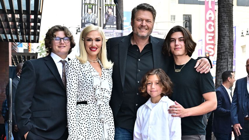 Gwen Stefani und Blake Shelton mit Gwens Kids